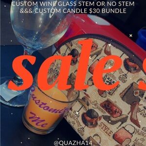 Custom Stem/No Stem Wine Glass & Candle Bundle
